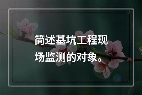 简述基坑工程现场监测的对象。