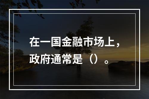 在一国金融市场上，政府通常是（）。