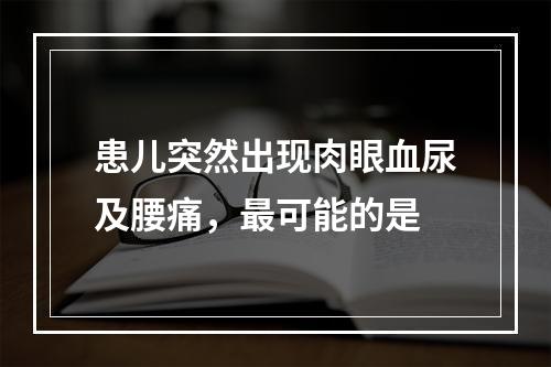 患儿突然出现肉眼血尿及腰痛，最可能的是