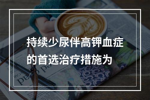 持续少尿伴高钾血症的首选治疗措施为