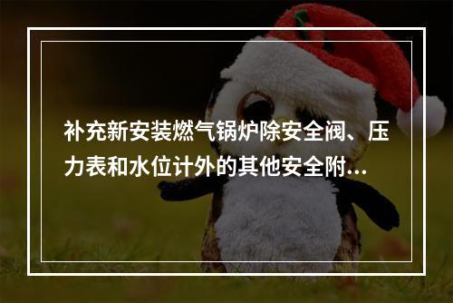 补充新安装燃气锅炉除安全阀、压力表和水位计外的其他安全附件。