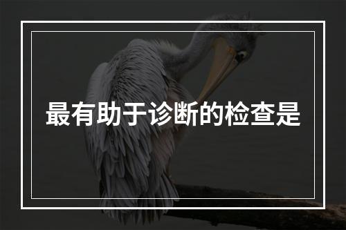 最有助于诊断的检查是