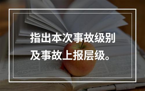 指出本次事故级别及事故上报层级。