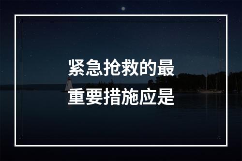 紧急抢救的最重要措施应是