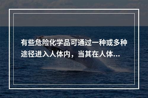 有些危险化学品可通过一种或多种途径进入人体内，当其在人体累积