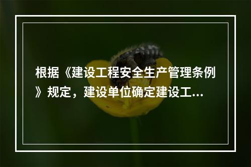 根据《建设工程安全生产管理条例》规定，建设单位确定建设工程