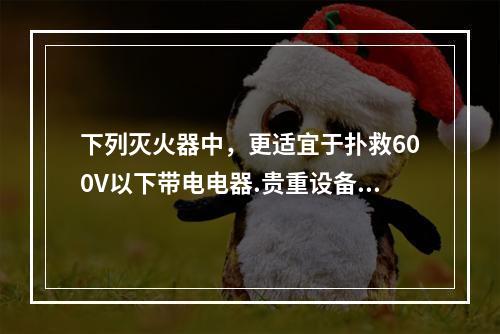 下列灭火器中，更适宜于扑救600V以下带电电器.贵重设备.图