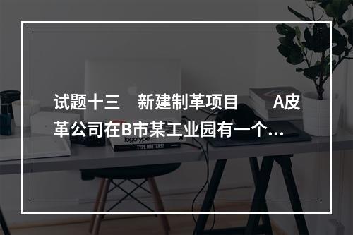 试题十三　新建制革项目　　A皮革公司在B市某工业园有一个年加