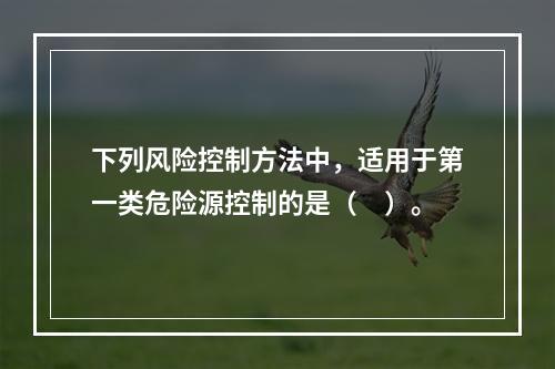 下列风险控制方法中，适用于第一类危险源控制的是（　）。