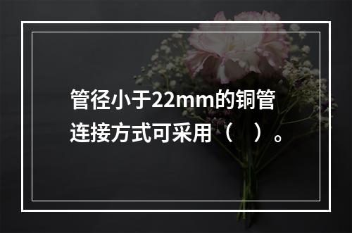 管径小于22mm的铜管连接方式可采用（　）。