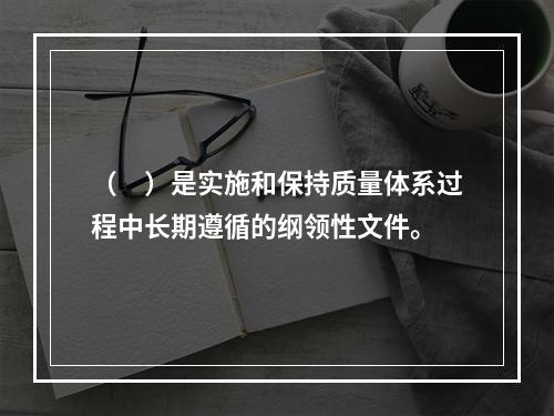 （　）是实施和保持质量体系过程中长期遵循的纲领性文件。