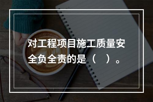 对工程项目施工质量安全负全责的是（　）。