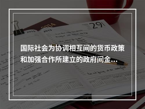 国际社会为协调相互间的货币政策和加强合作所建立的政府间金融机