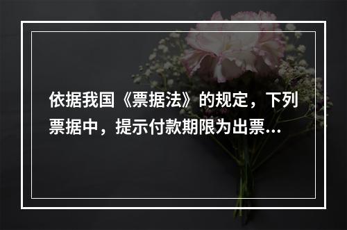 依据我国《票据法》的规定，下列票据中，提示付款期限为出票日起