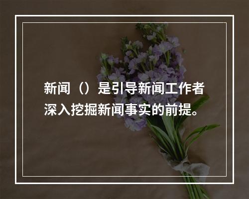 新闻（）是引导新闻工作者深入挖掘新闻事实的前提。