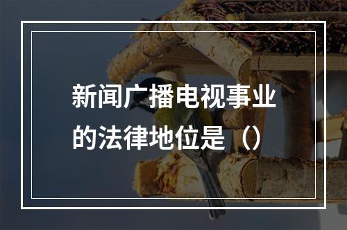 新闻广播电视事业的法律地位是（）