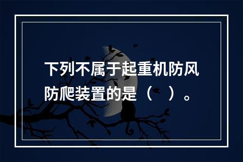 下列不属于起重机防风防爬装置的是（　）。