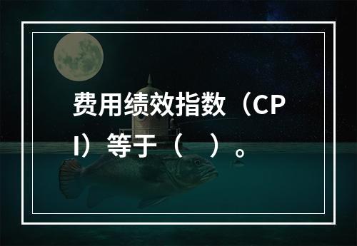 费用绩效指数（CPI）等于（　）。