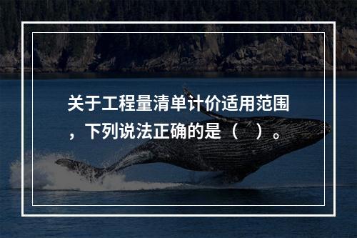 关于工程量清单计价适用范围，下列说法正确的是（　）。