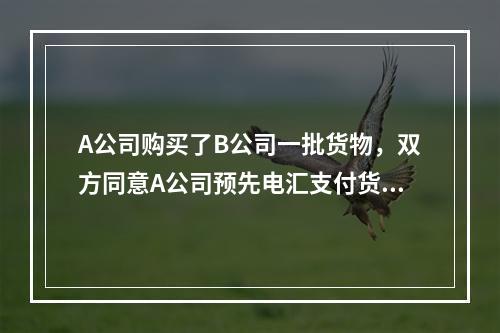 A公司购买了B公司一批货物，双方同意A公司预先电汇支付货款，