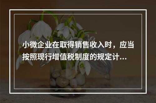 小微企业在取得销售收入时，应当按照现行增值税制度的规定计算应