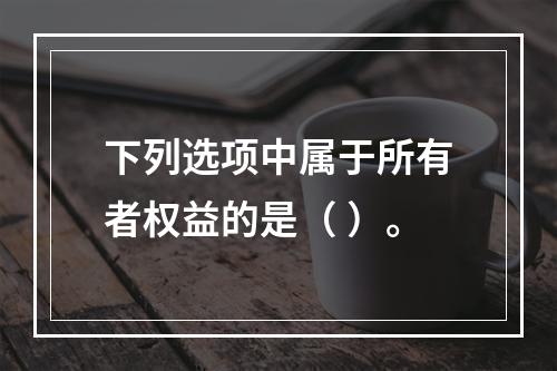 下列选项中属于所有者权益的是（ ）。