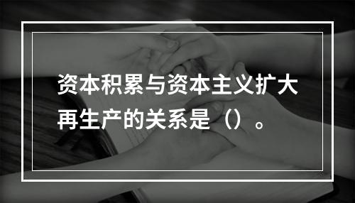 资本积累与资本主义扩大再生产的关系是（）。