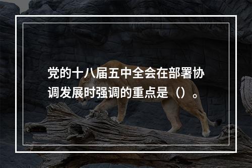 党的十八届五中全会在部署协调发展时强调的重点是（）。