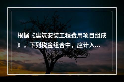 根据《建筑安装工程费用项目组成》，下列税金组合中，应计入建筑