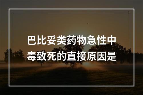 巴比妥类药物急性中毒致死的直接原因是