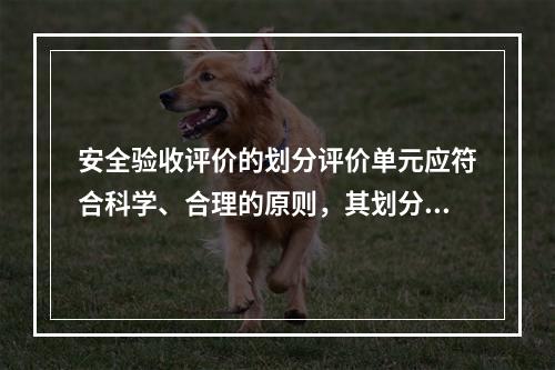 安全验收评价的划分评价单元应符合科学、合理的原则，其划分应