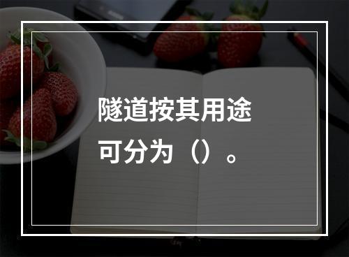 隧道按其用途可分为（）。