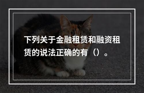 下列关于金融租赁和融资租赁的说法正确的有（）。