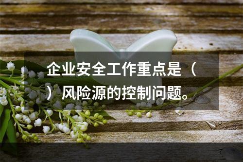 企业安全工作重点是（　）风险源的控制问题。