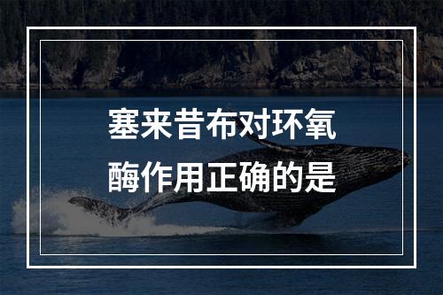 塞来昔布对环氧酶作用正确的是