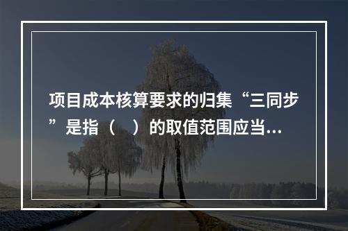 项目成本核算要求的归集“三同步”是指（　）的取值范围应当一致