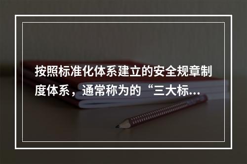 按照标准化体系建立的安全规章制度体系，通常称为的“三大标准体