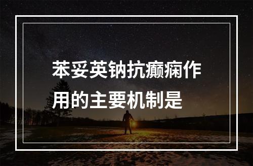 苯妥英钠抗癫痫作用的主要机制是