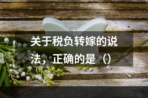 关于税负转嫁的说法，正确的是（）