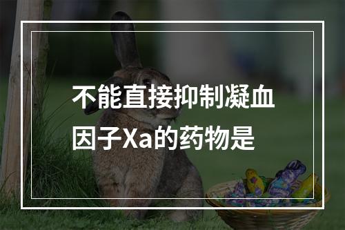 不能直接抑制凝血因子Xa的药物是