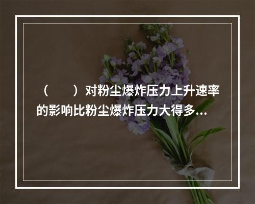 （　　）对粉尘爆炸压力上升速率的影响比粉尘爆炸压力大得多。