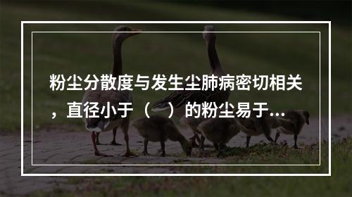 粉尘分散度与发生尘肺病密切相关，直径小于（　）的粉尘易于到达