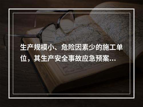 生产规模小、危险因素少的施工单位，其生产安全事故应急预案体系