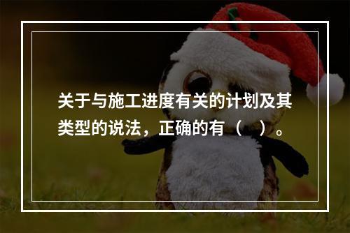 关于与施工进度有关的计划及其类型的说法，正确的有（　）。