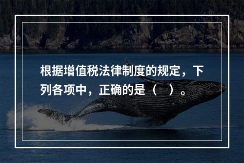 根据增值税法律制度的规定，下列各项中，正确的是（　）。