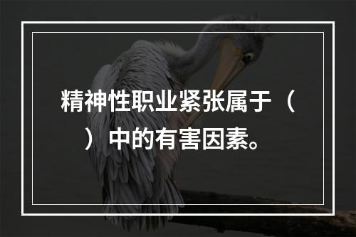 精神性职业紧张属于（　）中的有害因素。