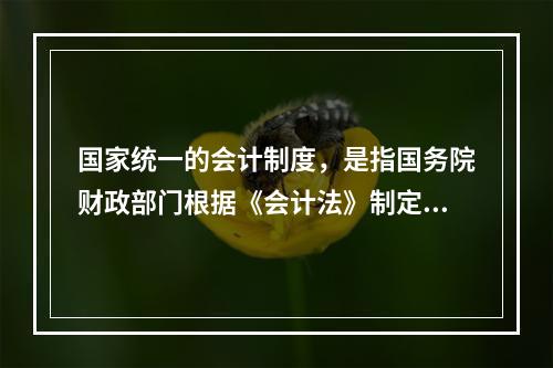 国家统一的会计制度，是指国务院财政部门根据《会计法》制定的关