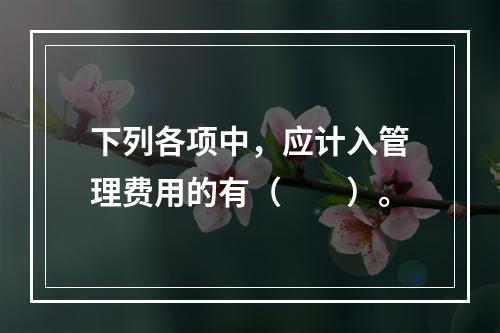 下列各项中，应计入管理费用的有（　　）。