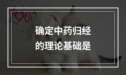 确定中药归经的理论基础是