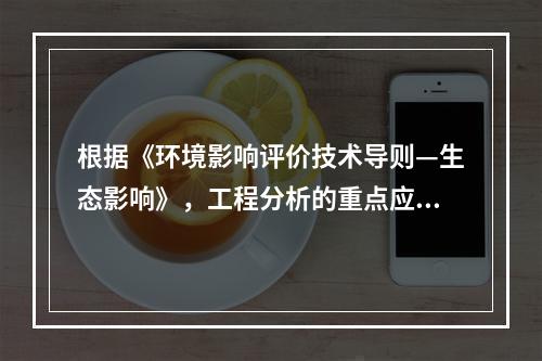 根据《环境影响评价技术导则—生态影响》，工程分析的重点应包括